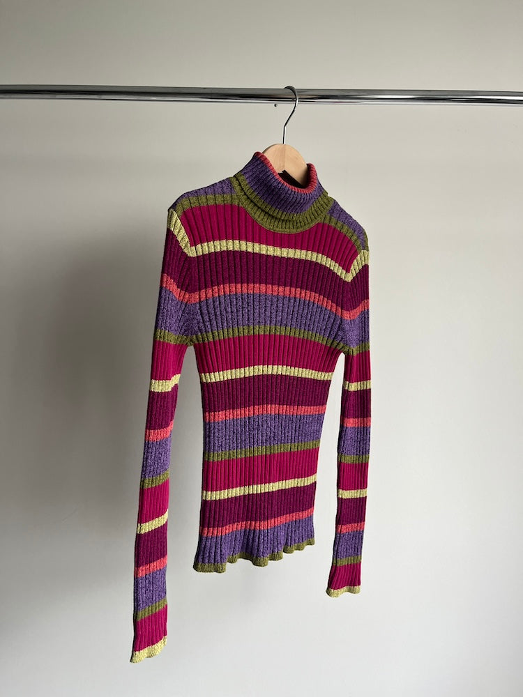 90s Stripe Rib Knit Top