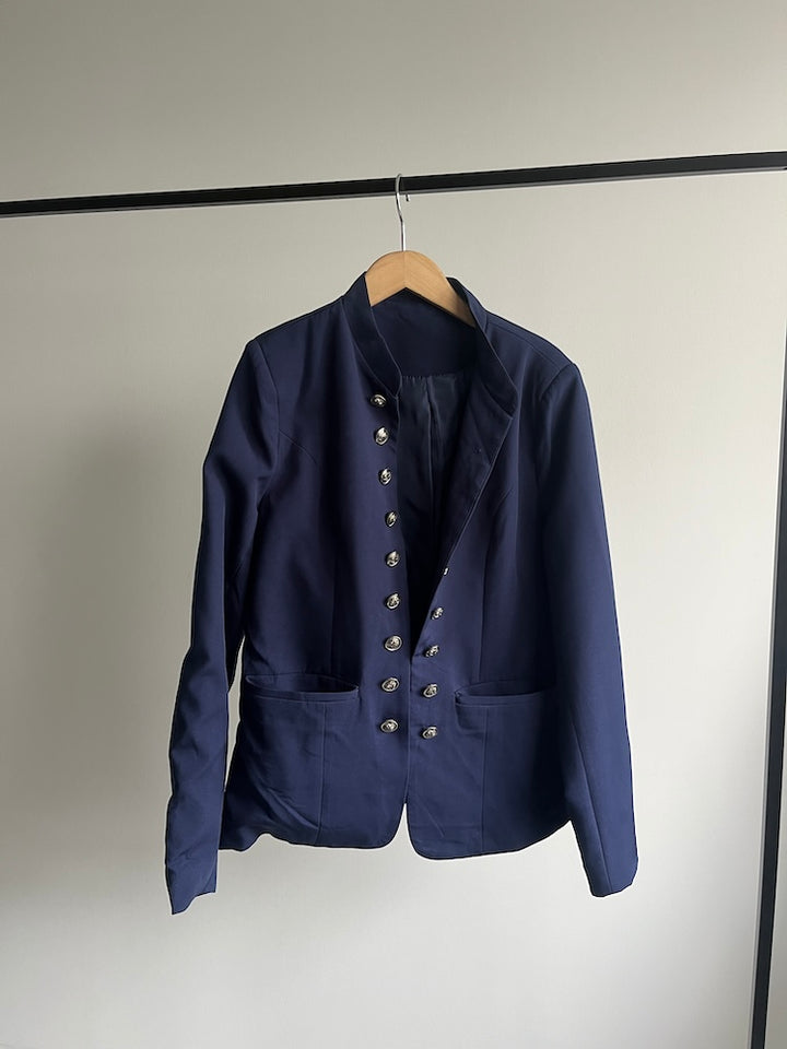 Navy Stand Collar Jacket