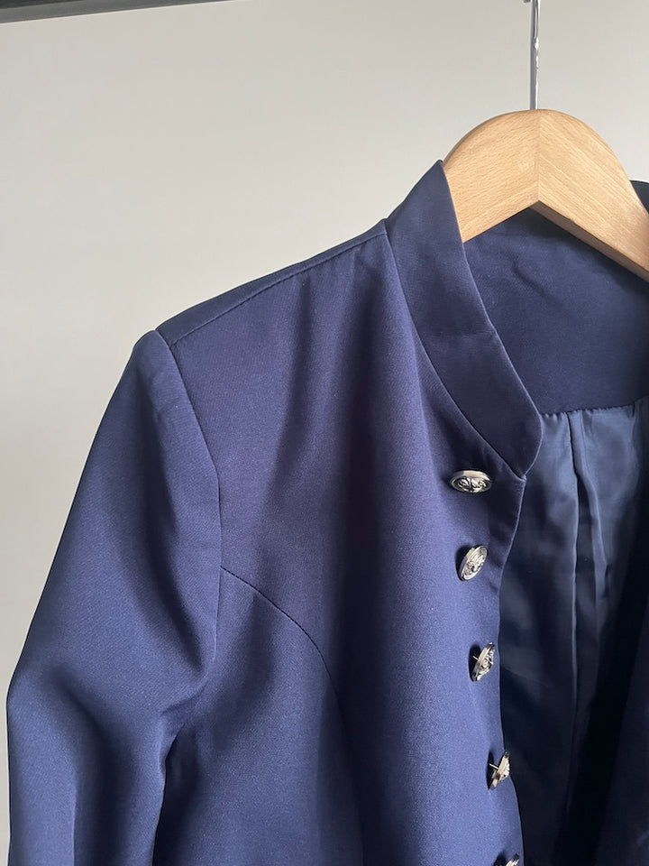 Navy Stand Collar Jacket