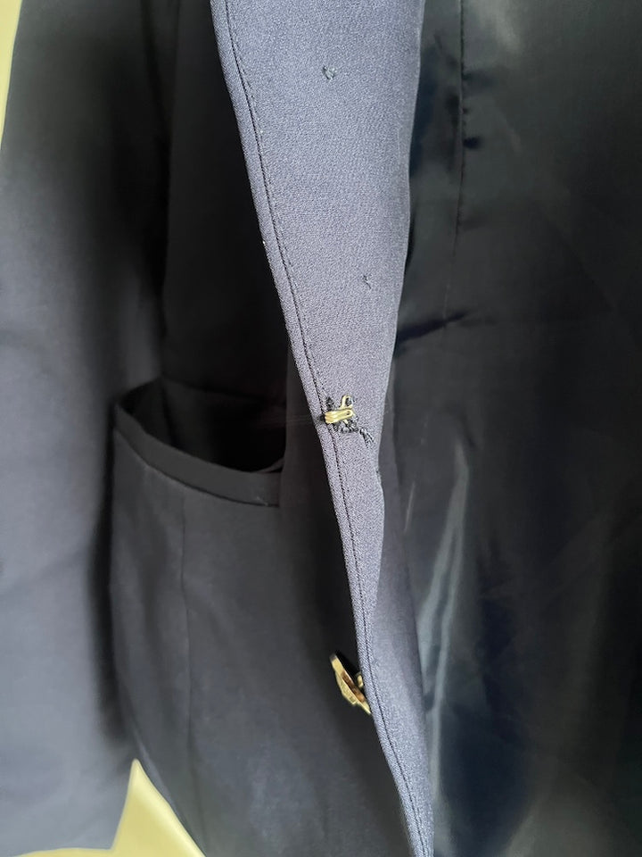 Navy Stand Collar Jacket