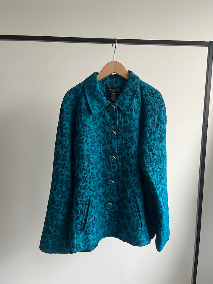 Turquoise Jacquard Jacket