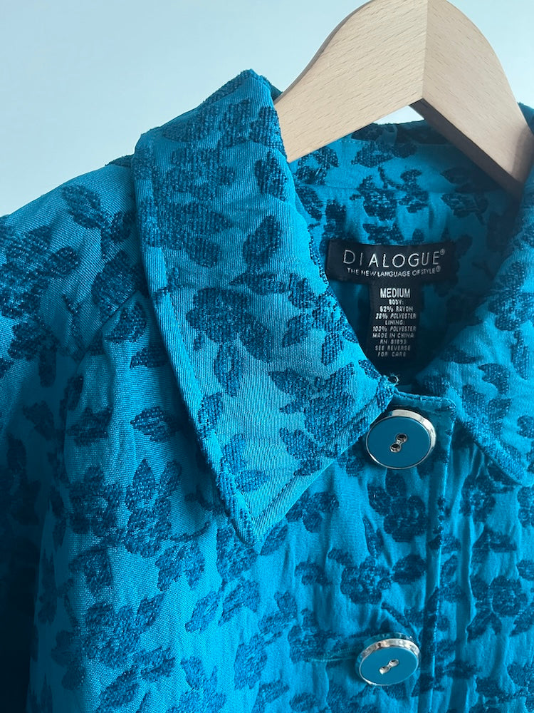 Turquoise Jacquard Jacket