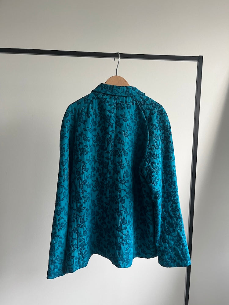 Turquoise Jacquard Jacket