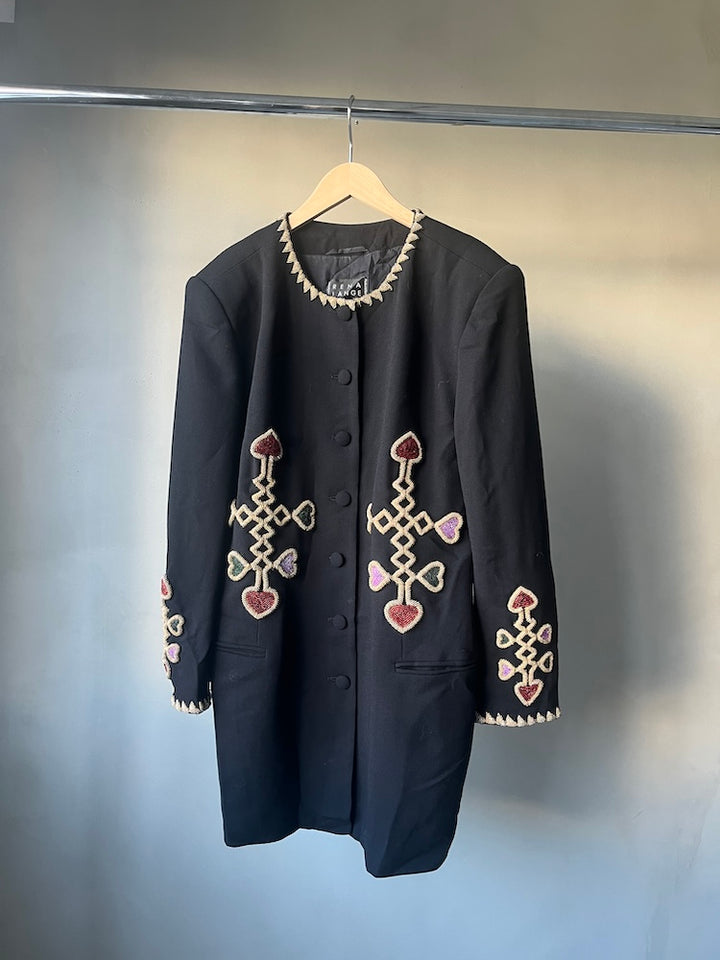 Black Compact Beads Jacket