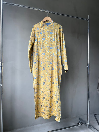 Shiny Side Slit China Dress