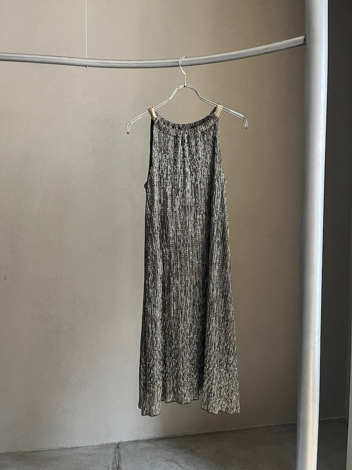 Metallic Pleats Dress