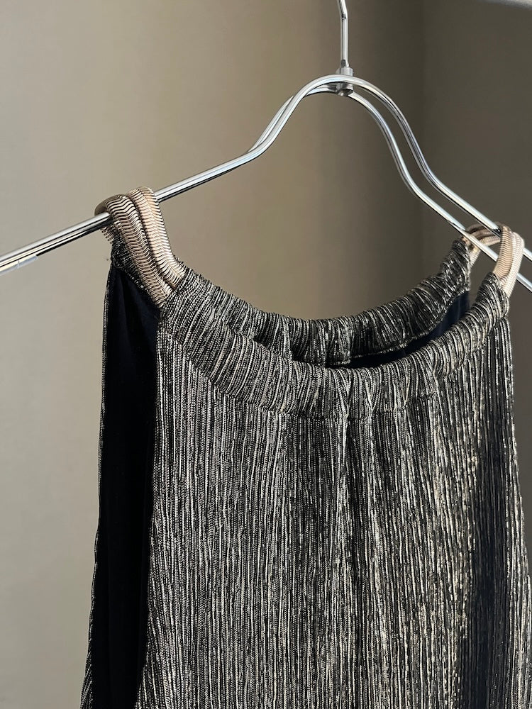 Metallic Pleats Dress
