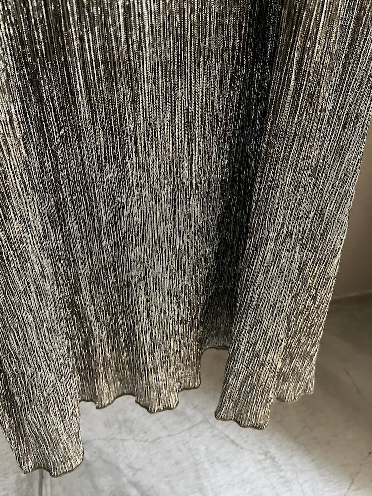 Metallic Pleats Dress