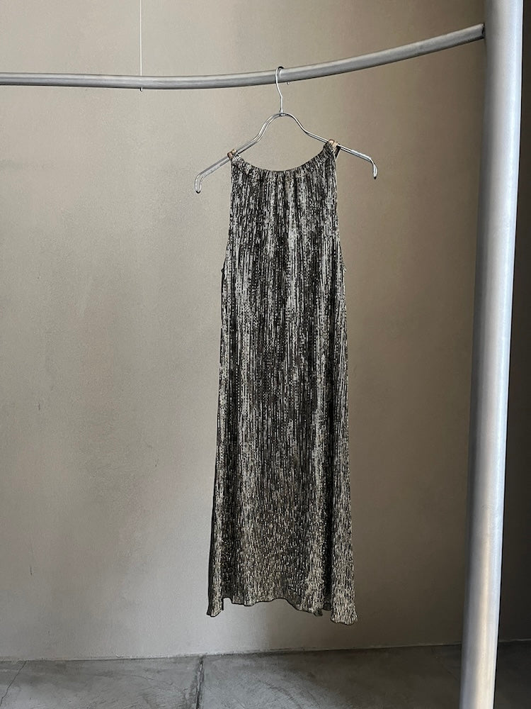 Metallic Pleats Dress