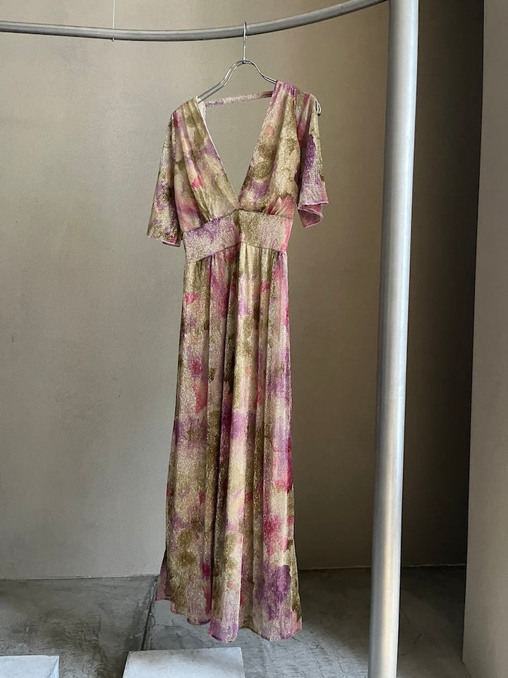 70s Flora Lame Dress