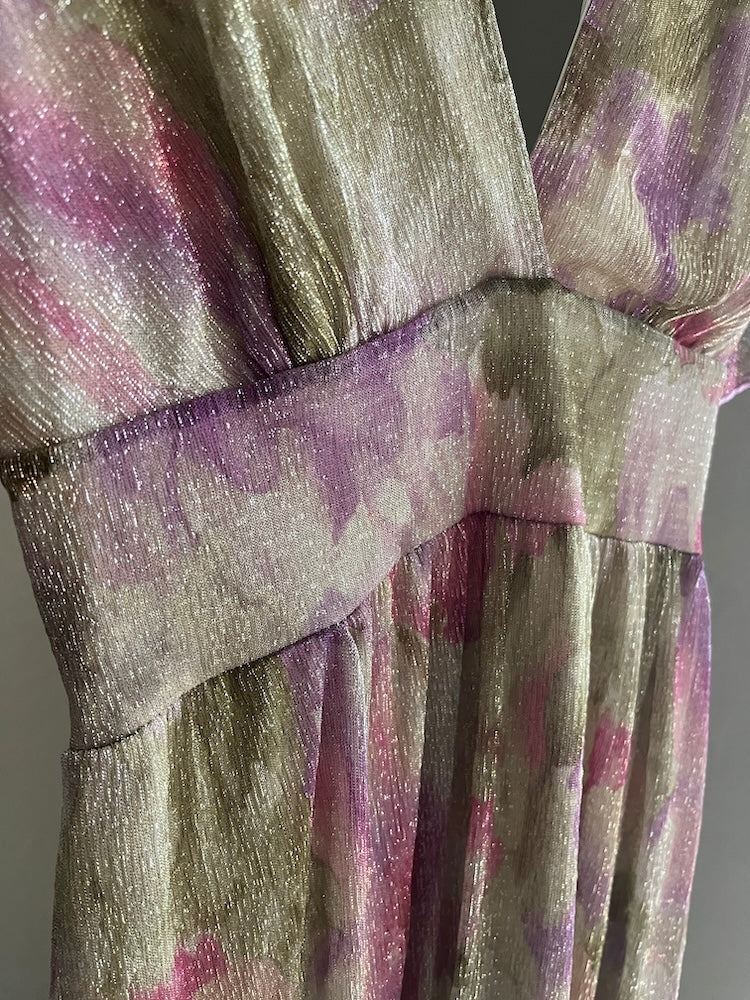 70s Flora Lame Dress