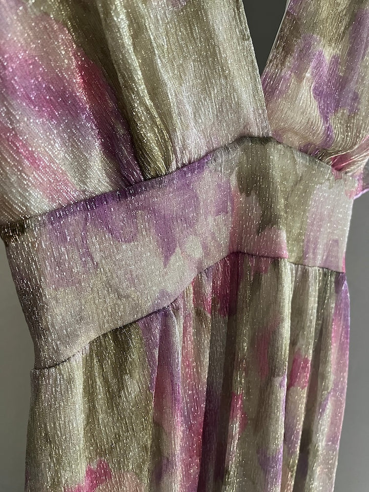 70s Flora Lame Dress