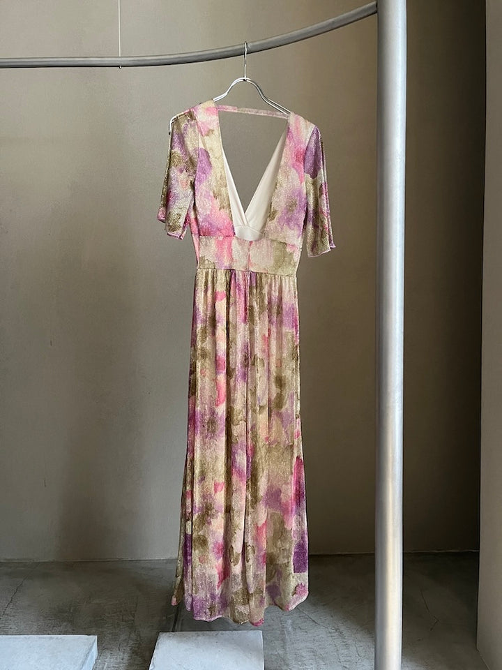 70s Flora Lame Dress
