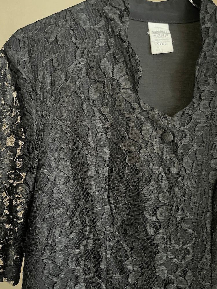 Black Lace Flower Shirt