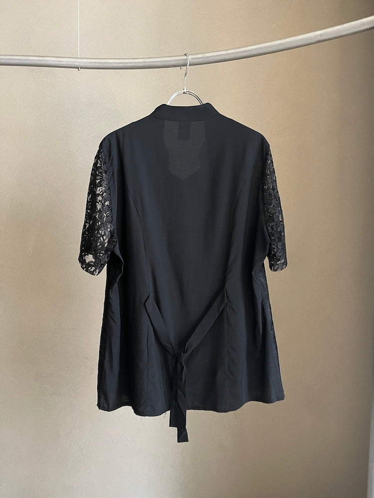 Black Lace Flower Shirt