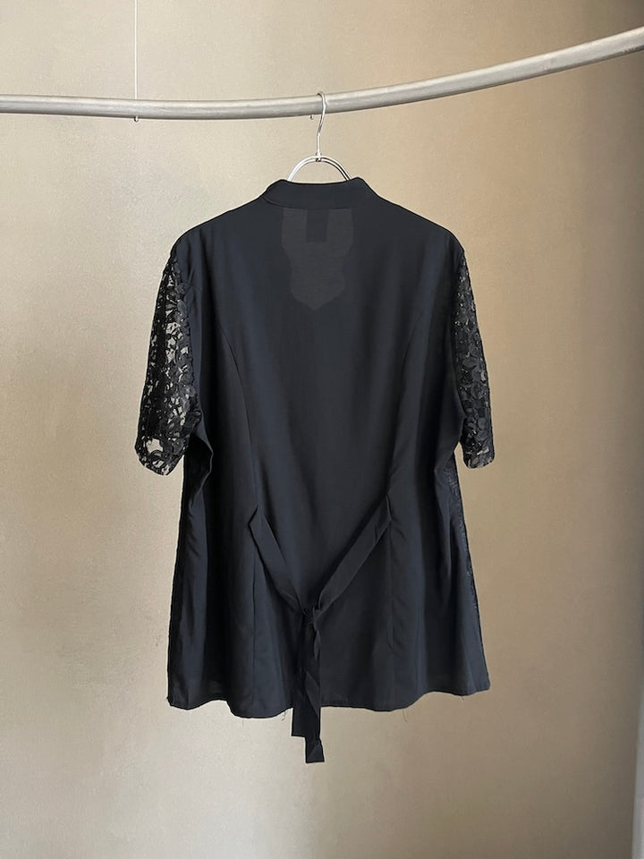Black Lace Flower Shirt