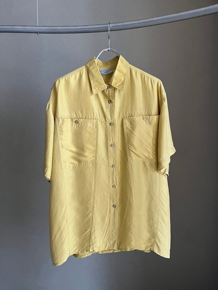 90s Mustard Silk Shirt