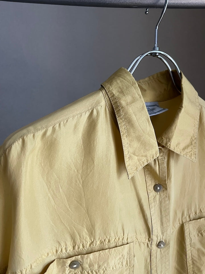 90s Mustard Silk Shirt