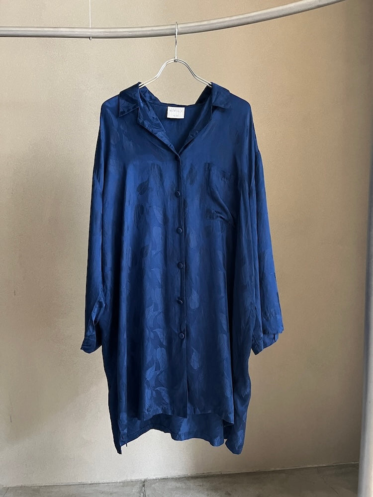 Royal Blue Satin Silk Shirt