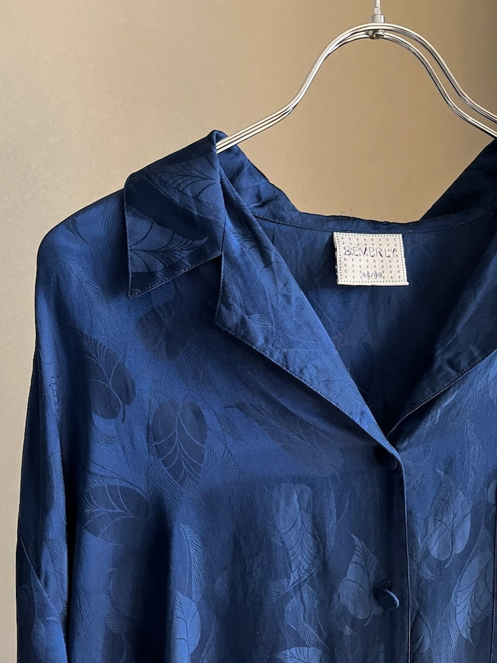 Royal Blue Satin Silk Shirt