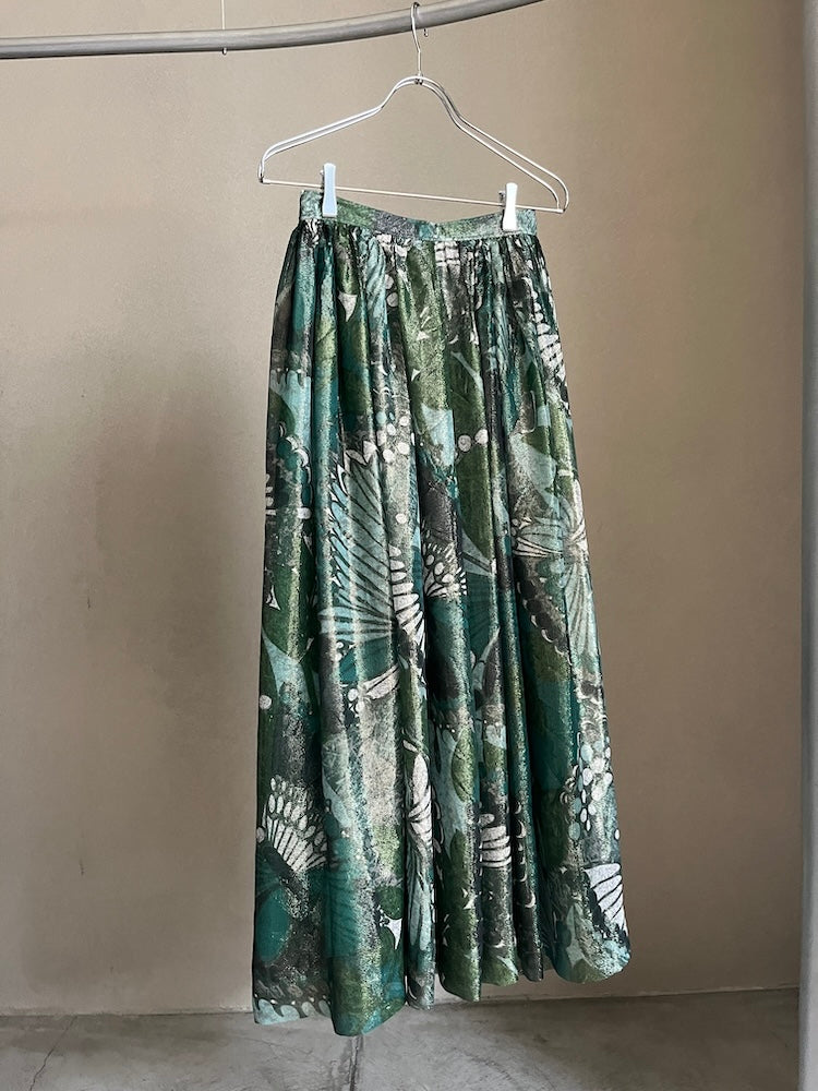 80s Metallic Sheer Print Skirt