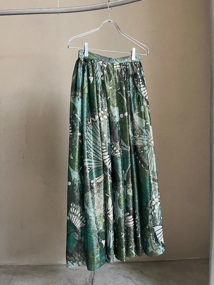80s Metallic Sheer Print Skirt