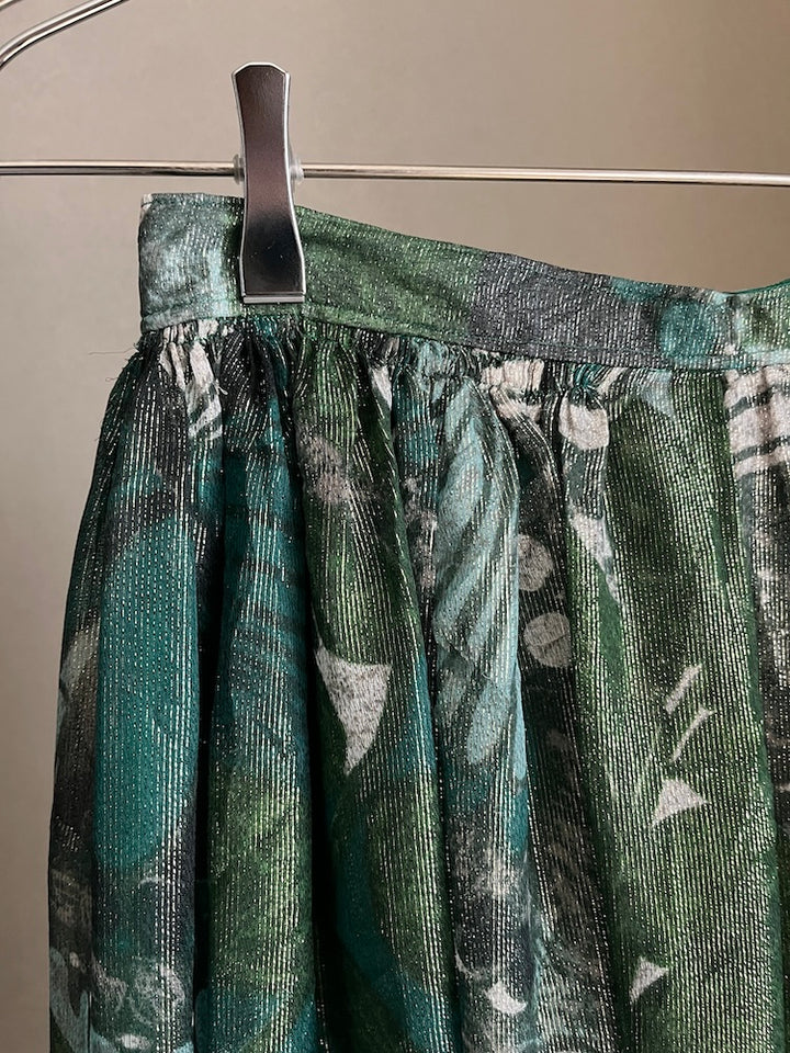 80s Metallic Sheer Print Skirt