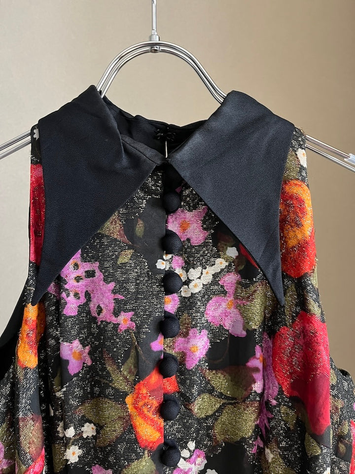 70s Polyester Halter Neck Dress