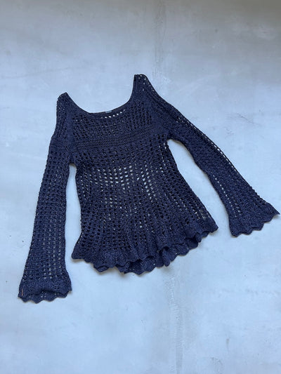Crochet Flare Knit Top