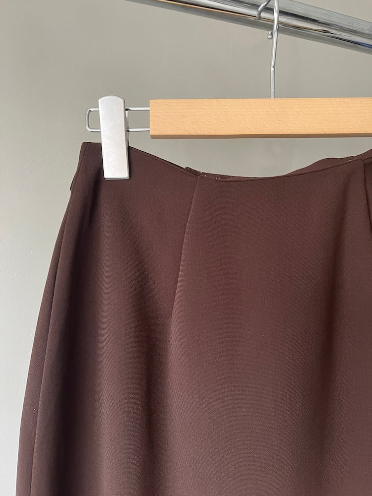 90s Polyester Brown Skirt