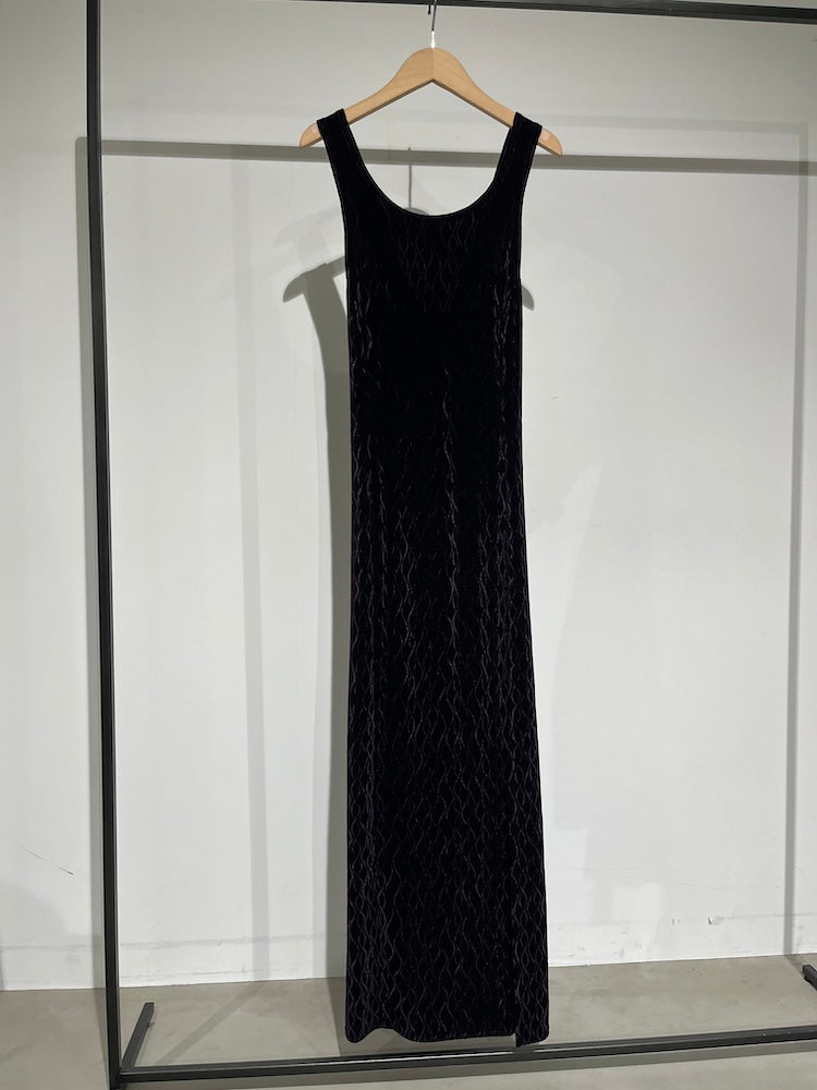Wave Velour Grape Dress