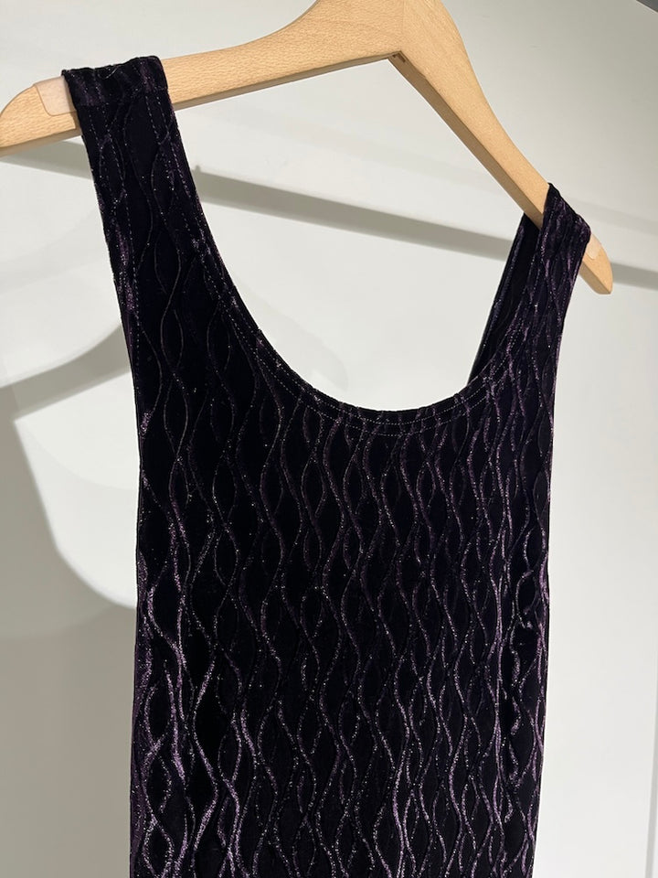 Wave Velour Grape Dress