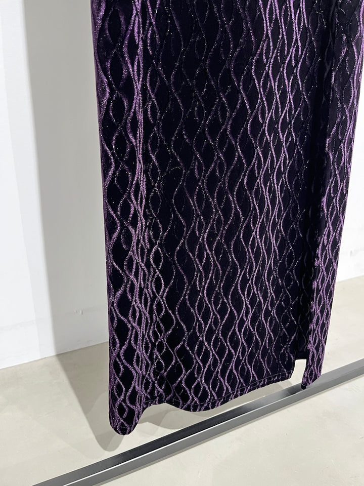 Wave Velour Grape Dress