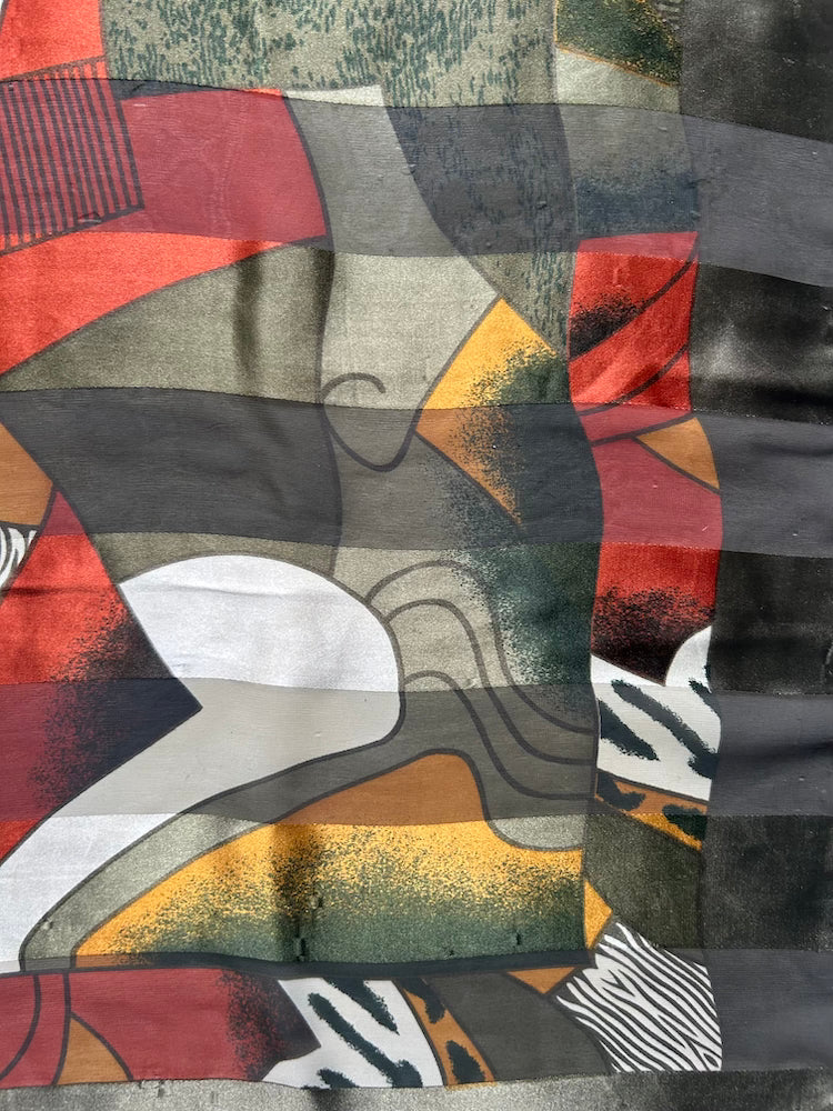 Vintage Scarf / Green Picasso