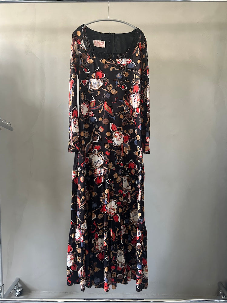 70s Rose Painting Dress