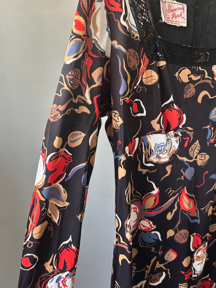 70s Rose Painting Dress