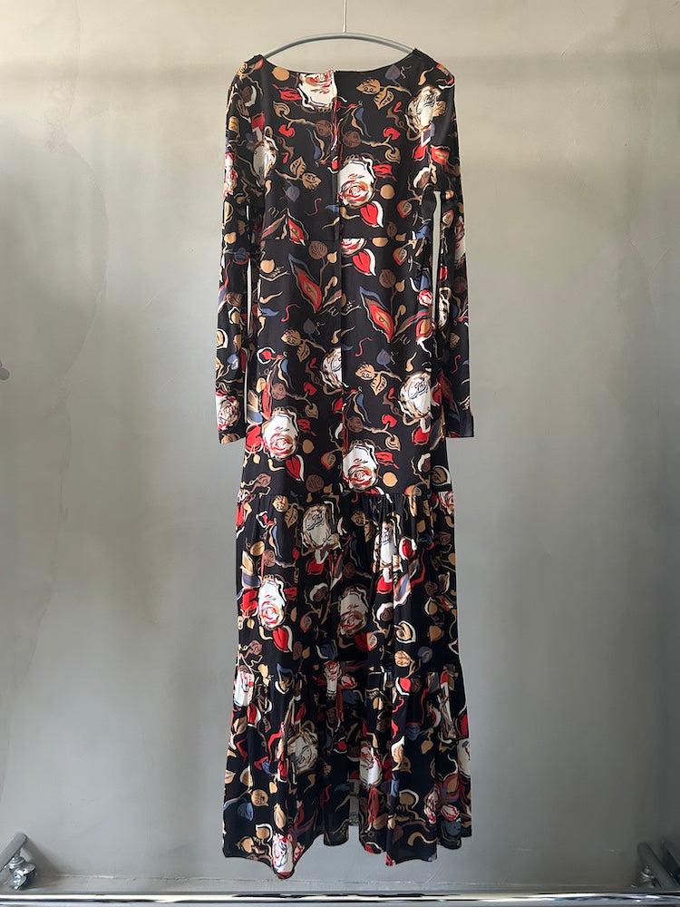 70s Rose Painting Dress