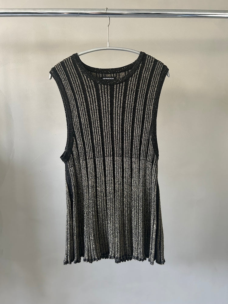 Sleeveless Stripe Knit Top