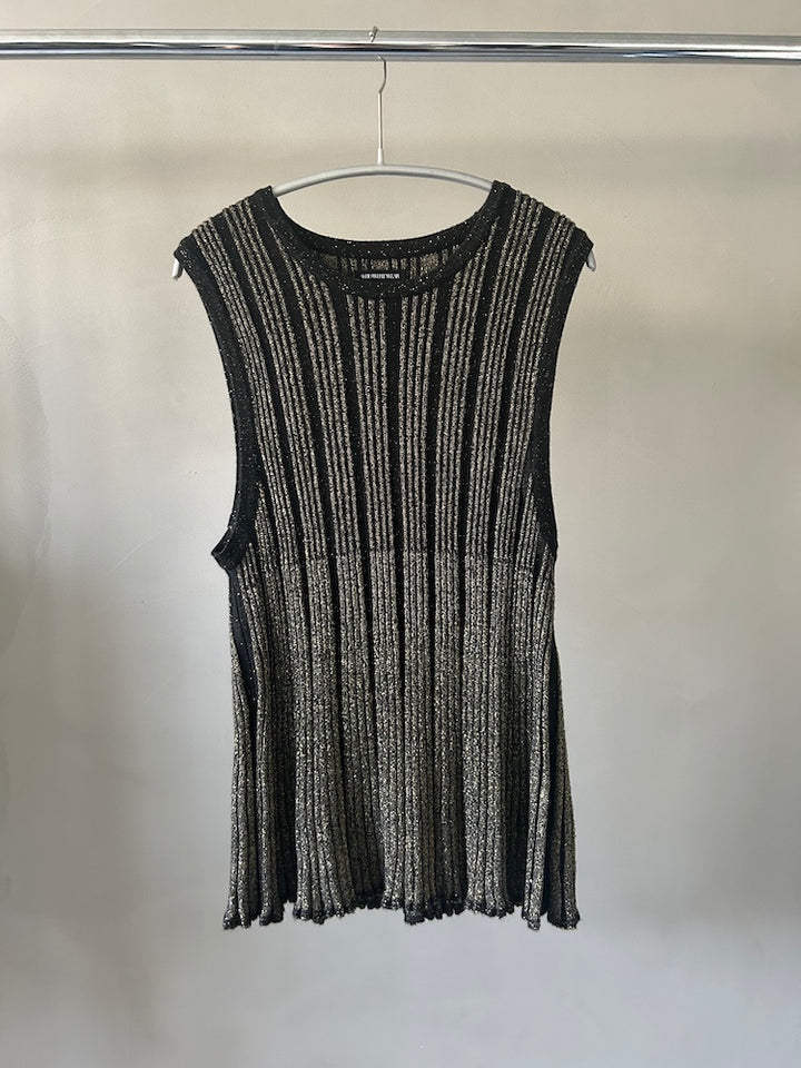Sleeveless Stripe Knit Top