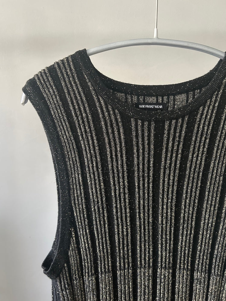 Sleeveless Stripe Knit Top