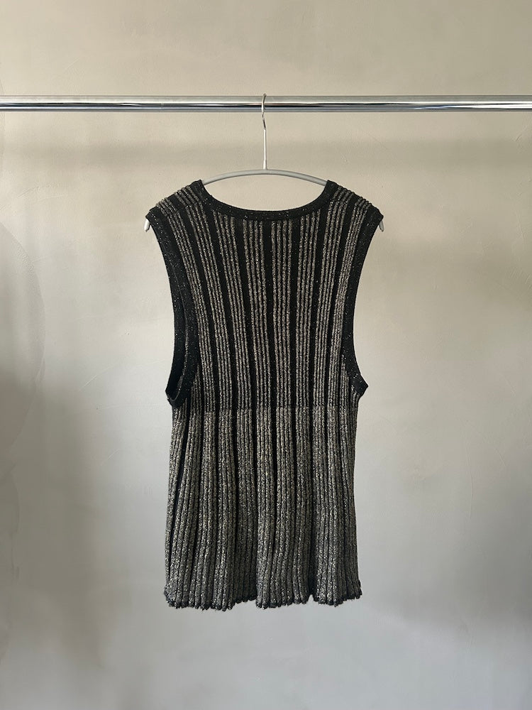 Sleeveless Stripe Knit Top