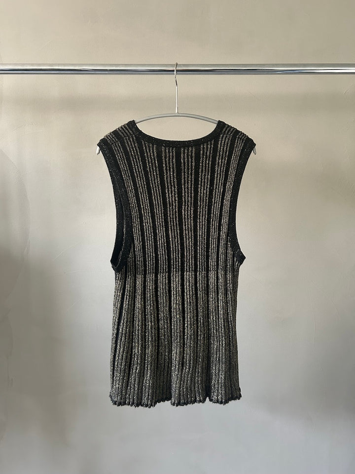 Sleeveless Stripe Knit Top