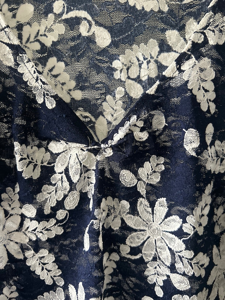 V neck Flower Lace Top