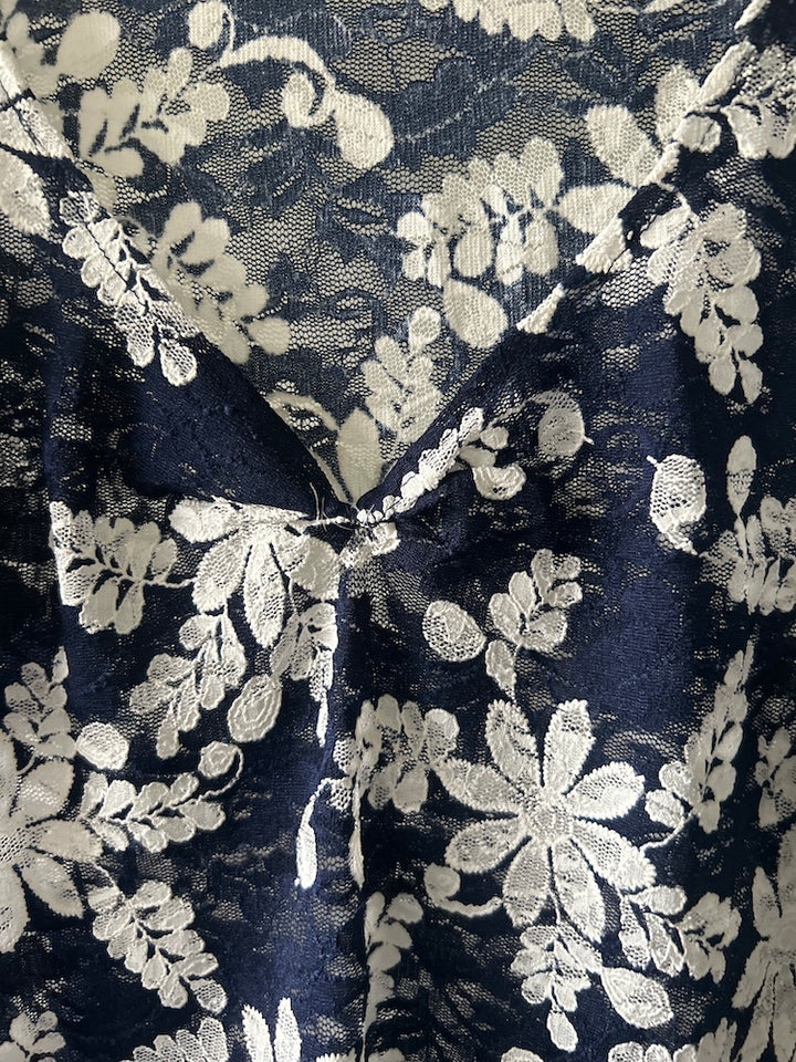 V neck Flower Lace Top