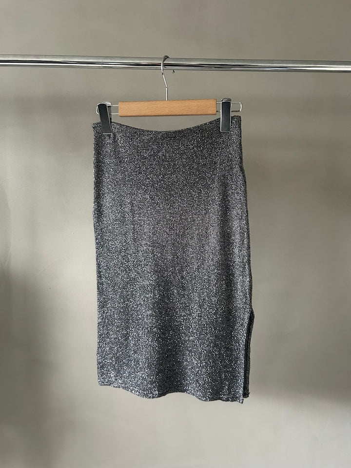 Compact Stretch Lame Skirt