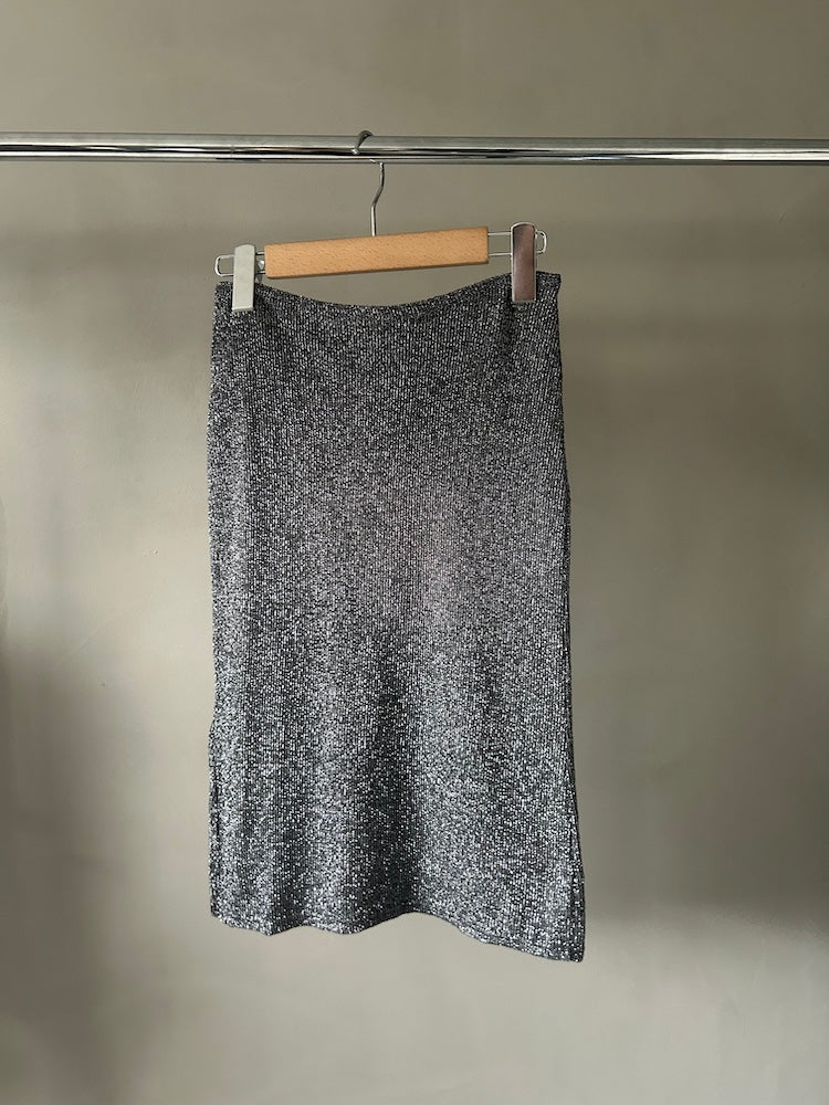 Compact Stretch Lame Skirt
