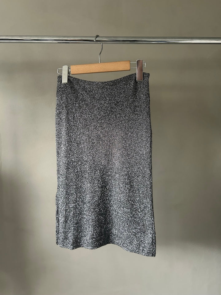 Compact Stretch Lame Skirt