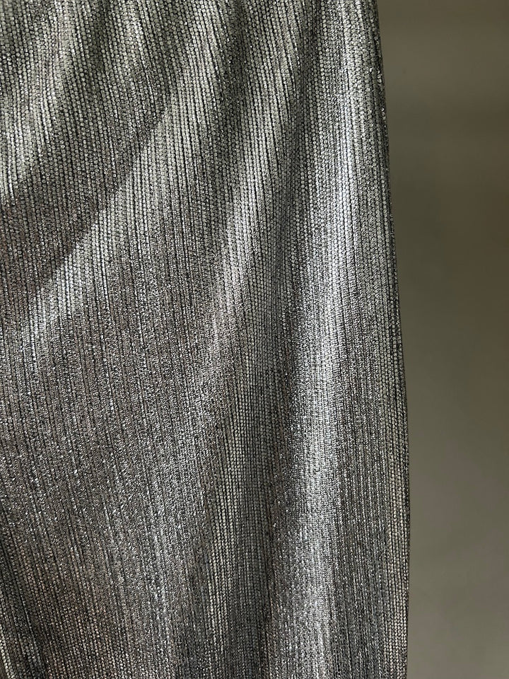 Silver Stretch Flare Pants