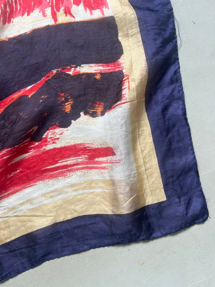 Vintage Scarf / Red Art
