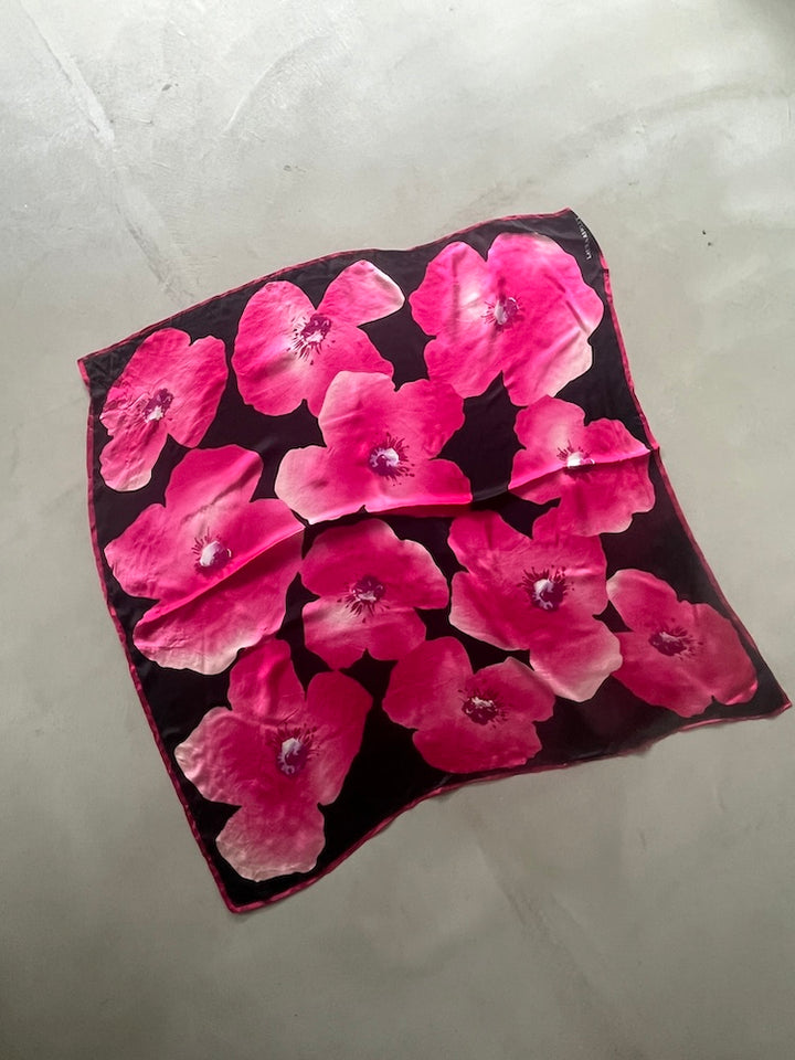 Vintage Scarf / Fuchsia Flower